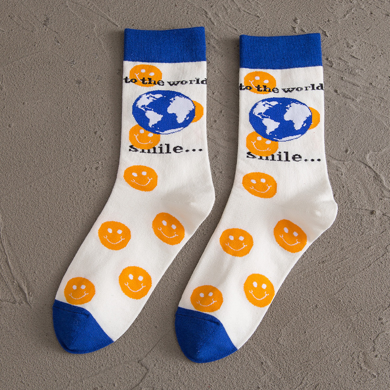 Tide Socks Personality Hip Hop Abstract Pattern Cash Socks Men Women Sock Skate Cotton Socks